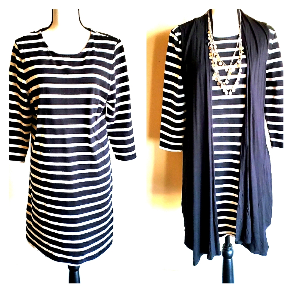Black and White Striped Dress